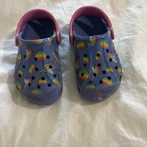 Girls unicorn Crocs size C9